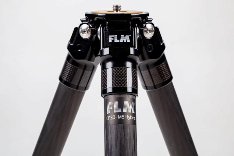 FLM CP-30 M5 II tripod, carbon-aluminum hybrid construction.