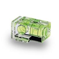 2D spirit level for aligning the camera and tripod in longitudinal and transverse directions.